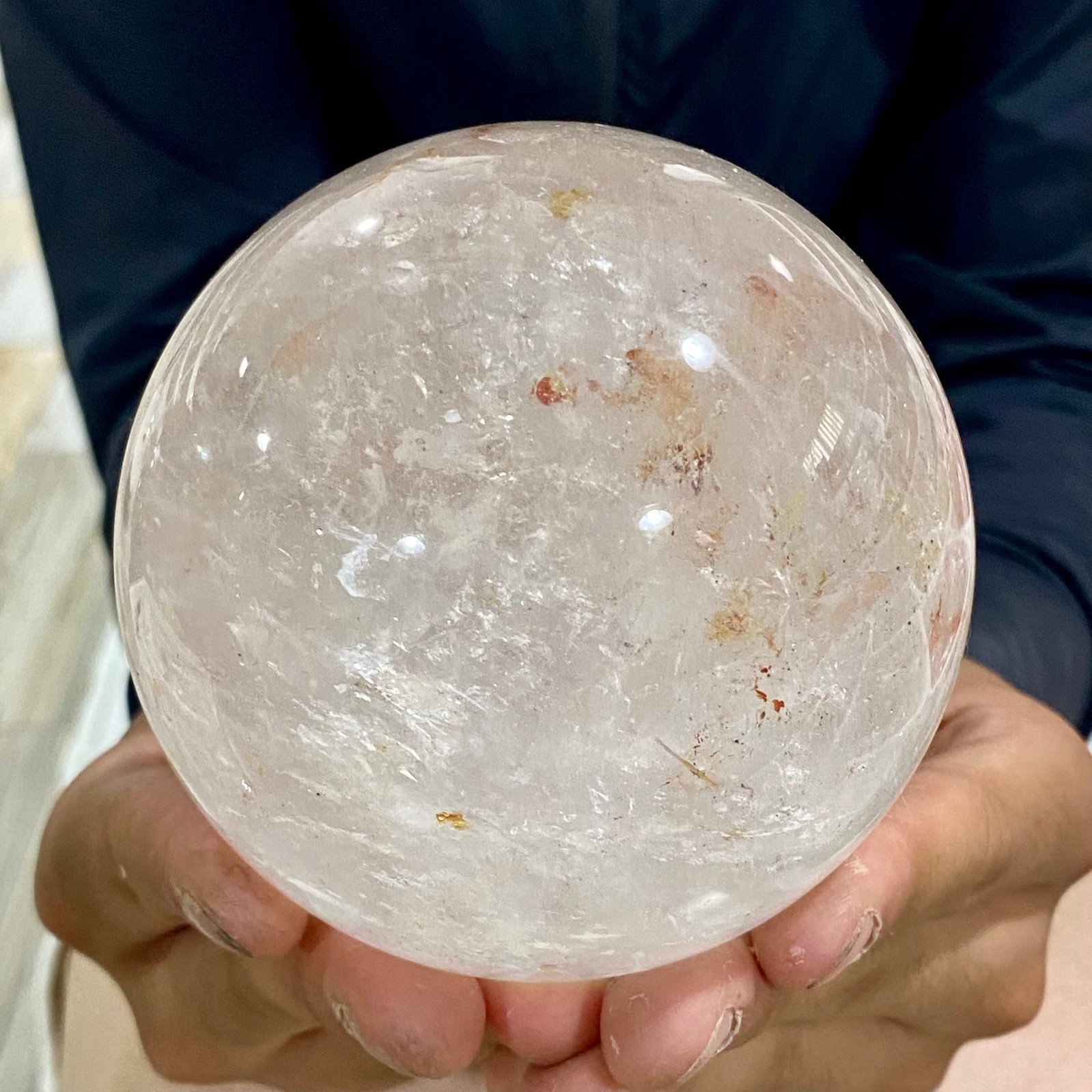 2.42LB Natural clear quartz sphere quartz crystal ball reiki Energy healing