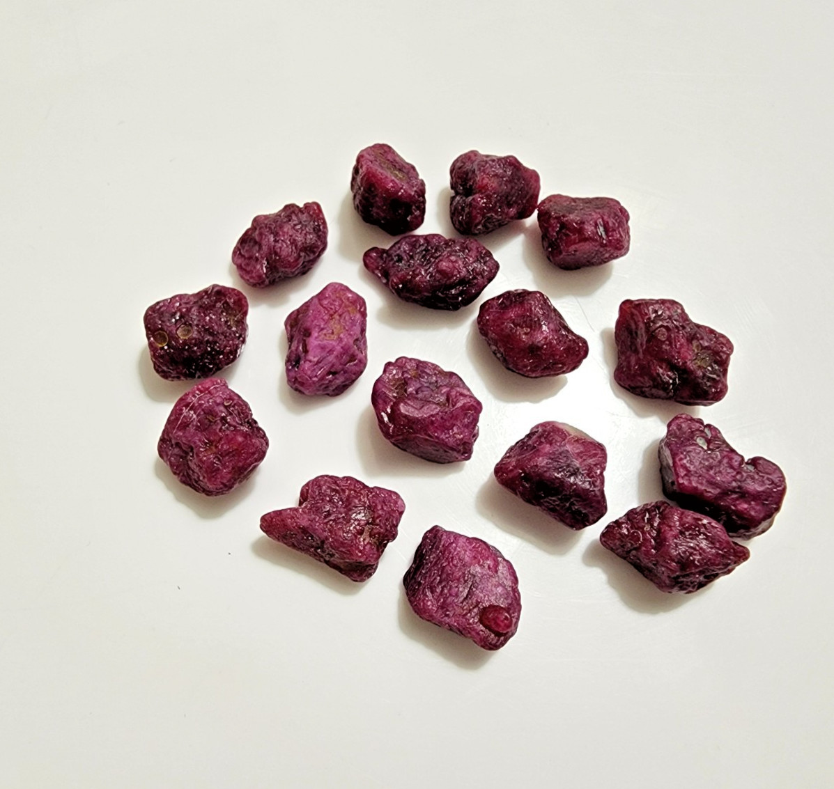 13-14mm Red Ruby Rough Natural Lot 16 Pieces Raw Loose Gemstone Crystals Stone