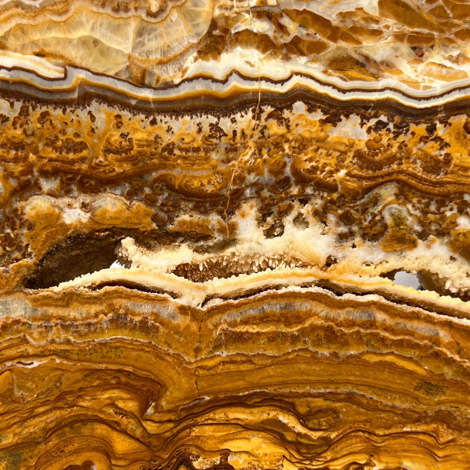 2130g Natural polychrome Banding Calcite Polished Slab Crystal Reiki Healing