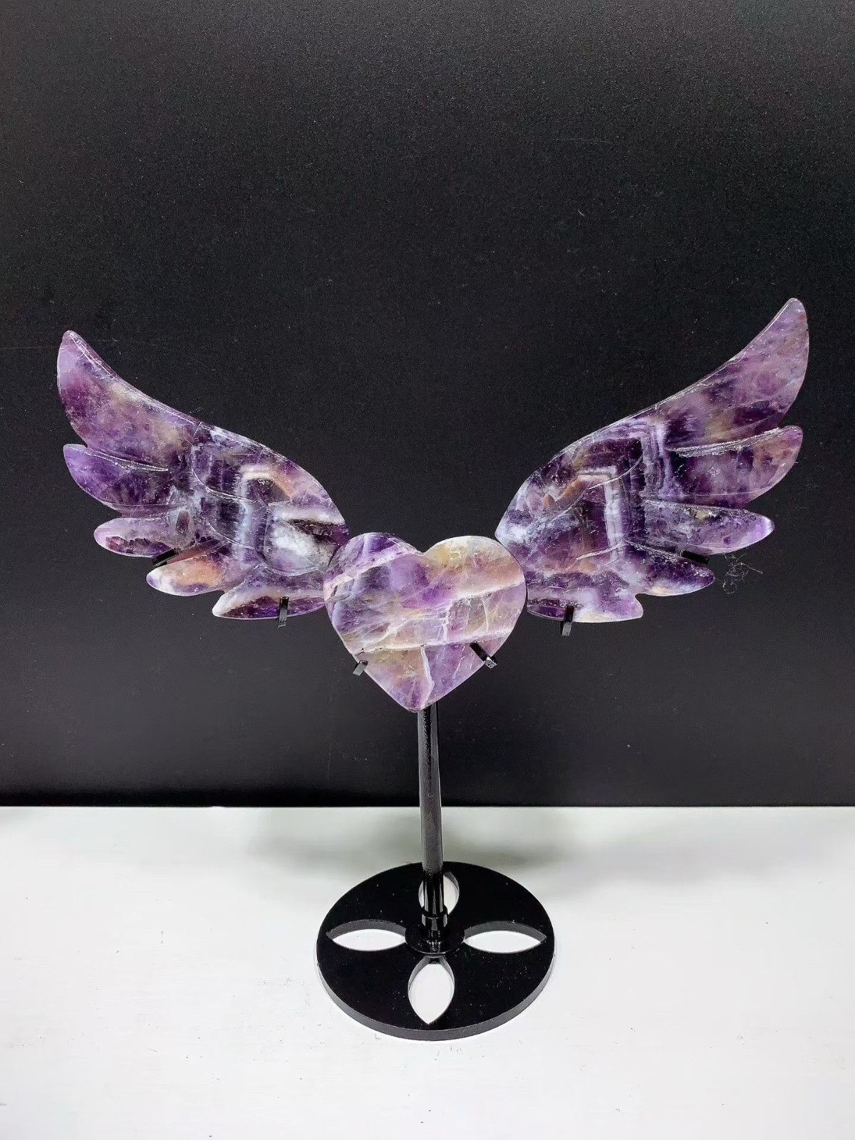 Natural Dream Amethyst Quartz crystal carved Wings of Love Decor heal Gift 1pc