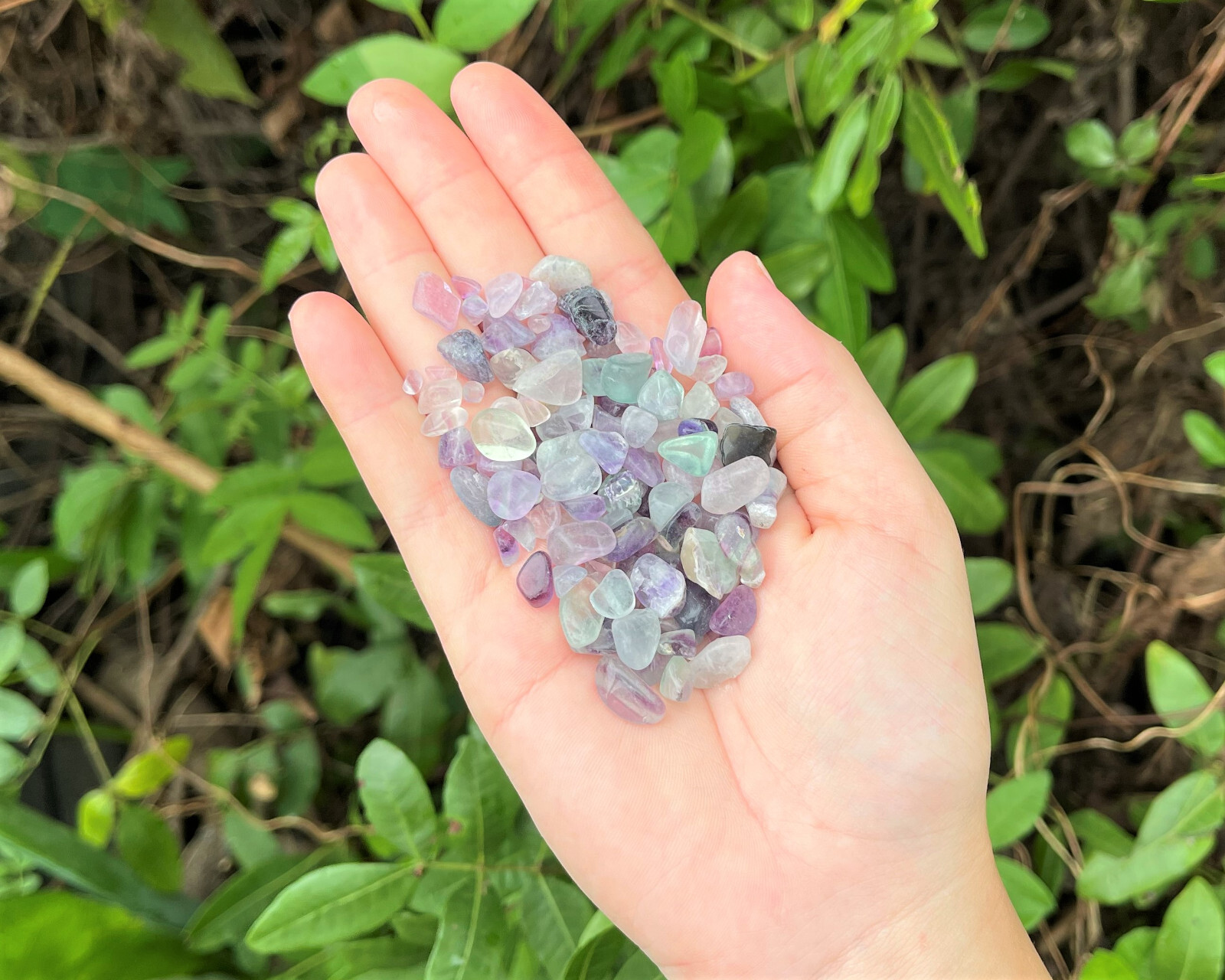 Rainbow Fluorite Semi Tumbled Gemstone Mini Chips 5-10 mm, ‘A’ Grade Bulk Lots