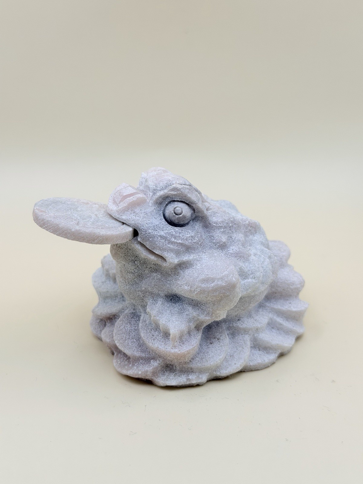 Stunning Pink Opal Money Toad With Removal Coin For Good Fortune Natural Crystal