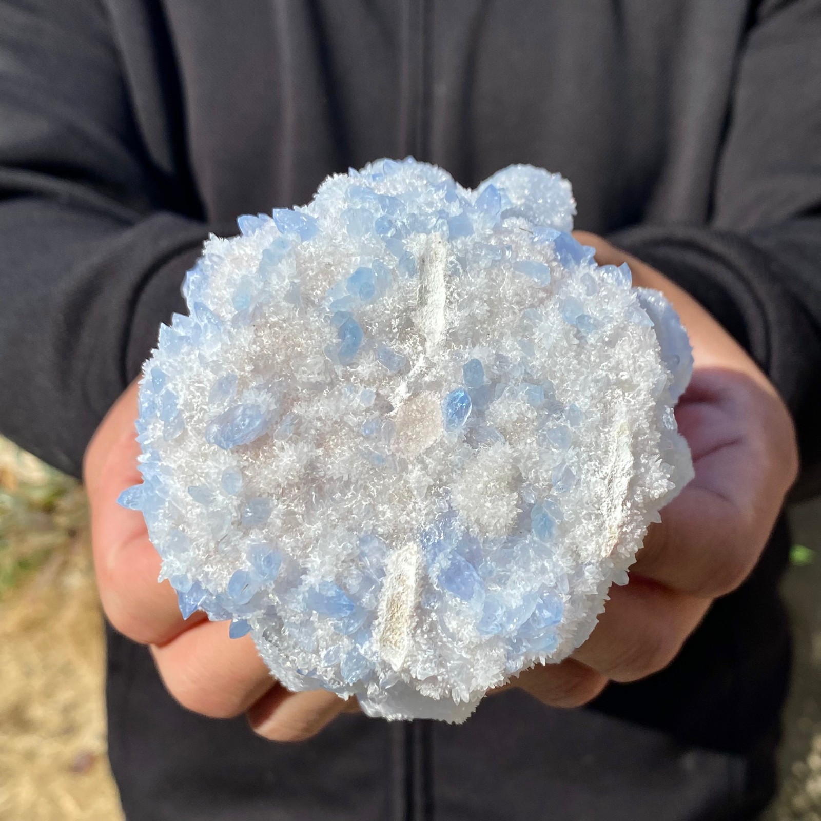 1.56LB Newly discovered blue Phantom Quartz Crystal Cluster mineral samples