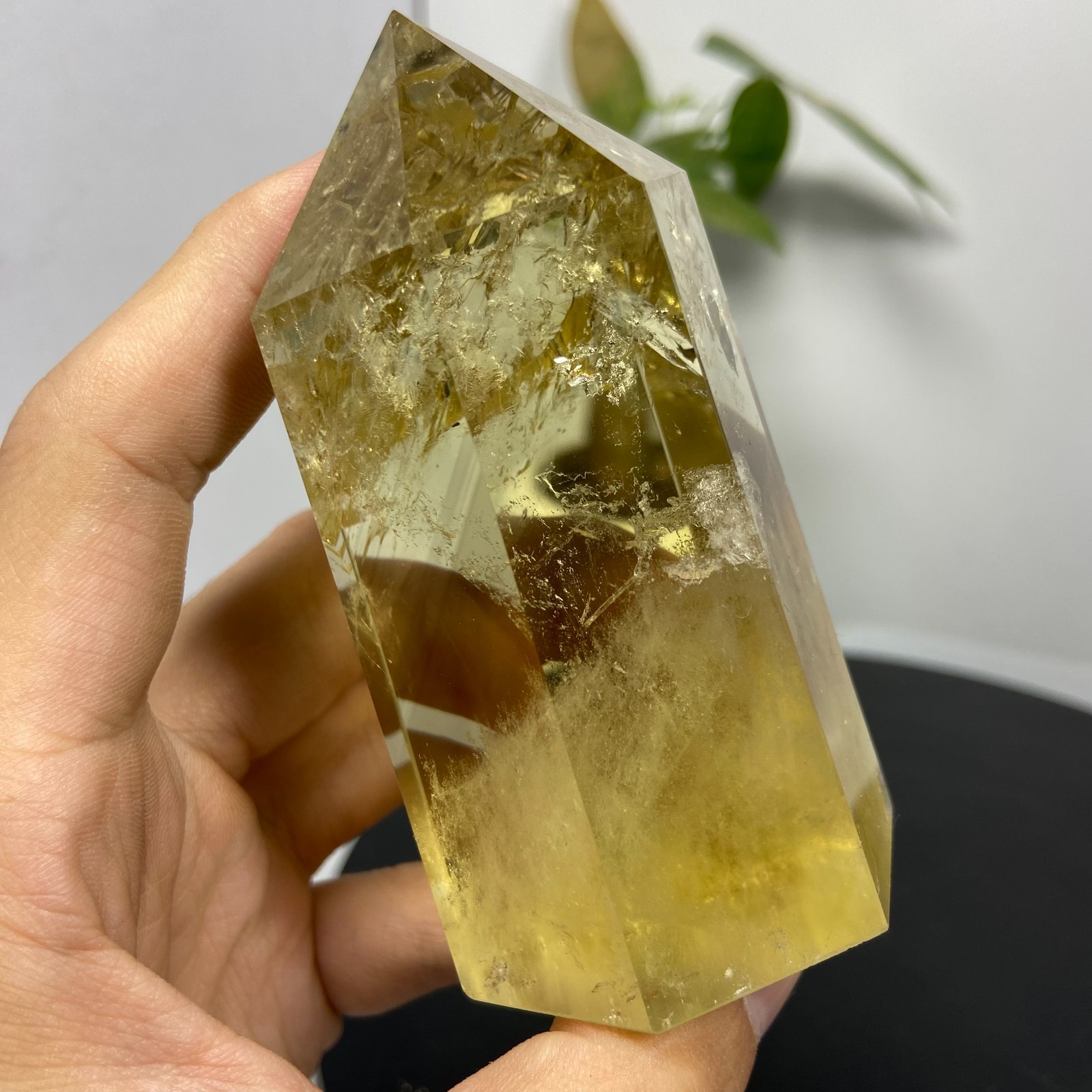 290g Natural smoky Citrine Obelisk Quartz Crystals specimen tower Healing Gems