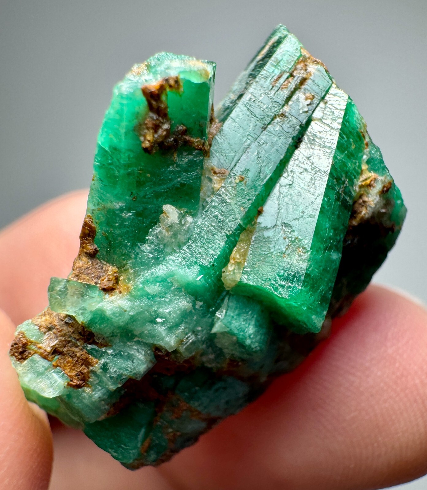 Panjshir Green Emerald Crystals Bunch With Quartz @AFG. 38 Carat