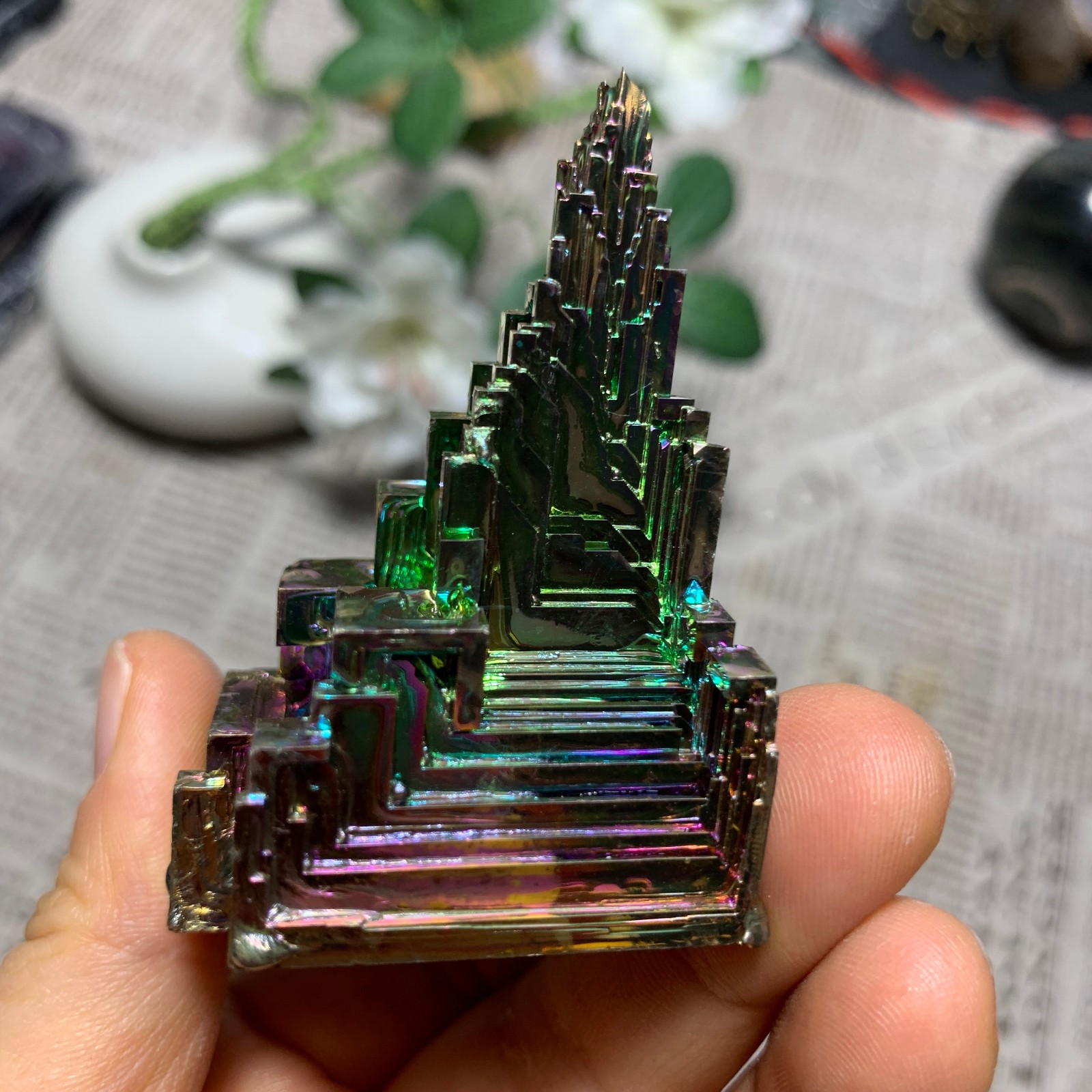 136g gram Bismuth rainbow crystal elementBi gemstone Mineral specimen