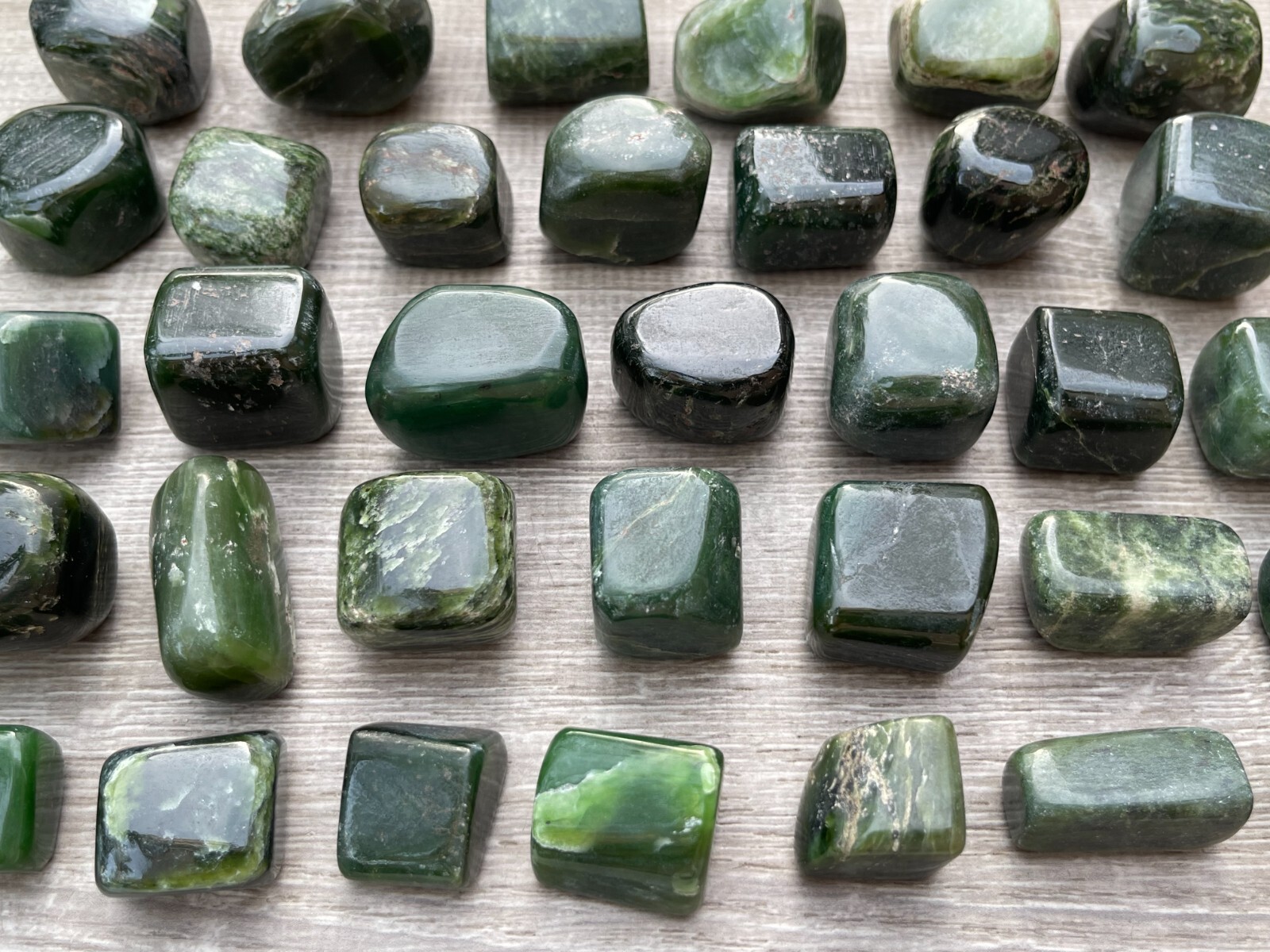 Nephrite Jade Tumbled Stones, 1-1.5 Inch Nephrite Jade Crystals, Healing Crystal