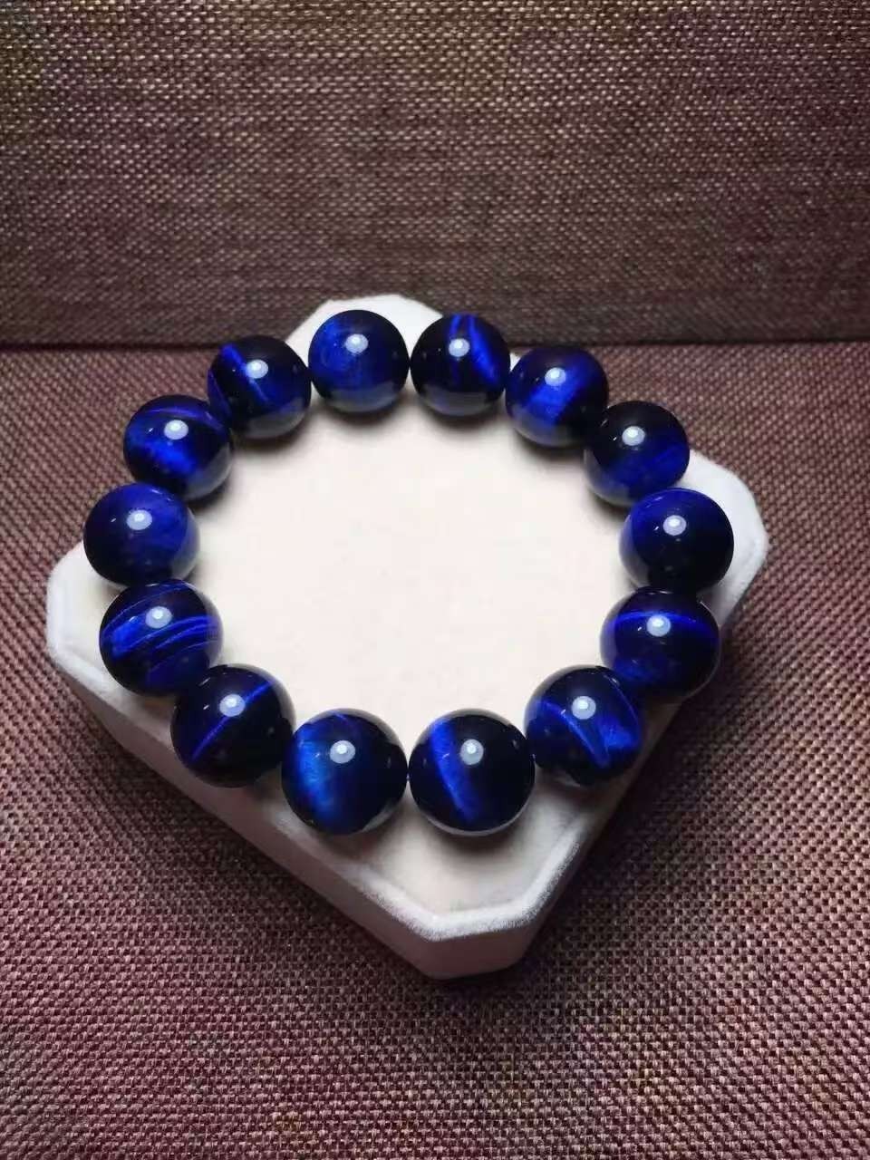 Rare Natural Blue Dual Tone Tiger’s Eye round beads Bracelet