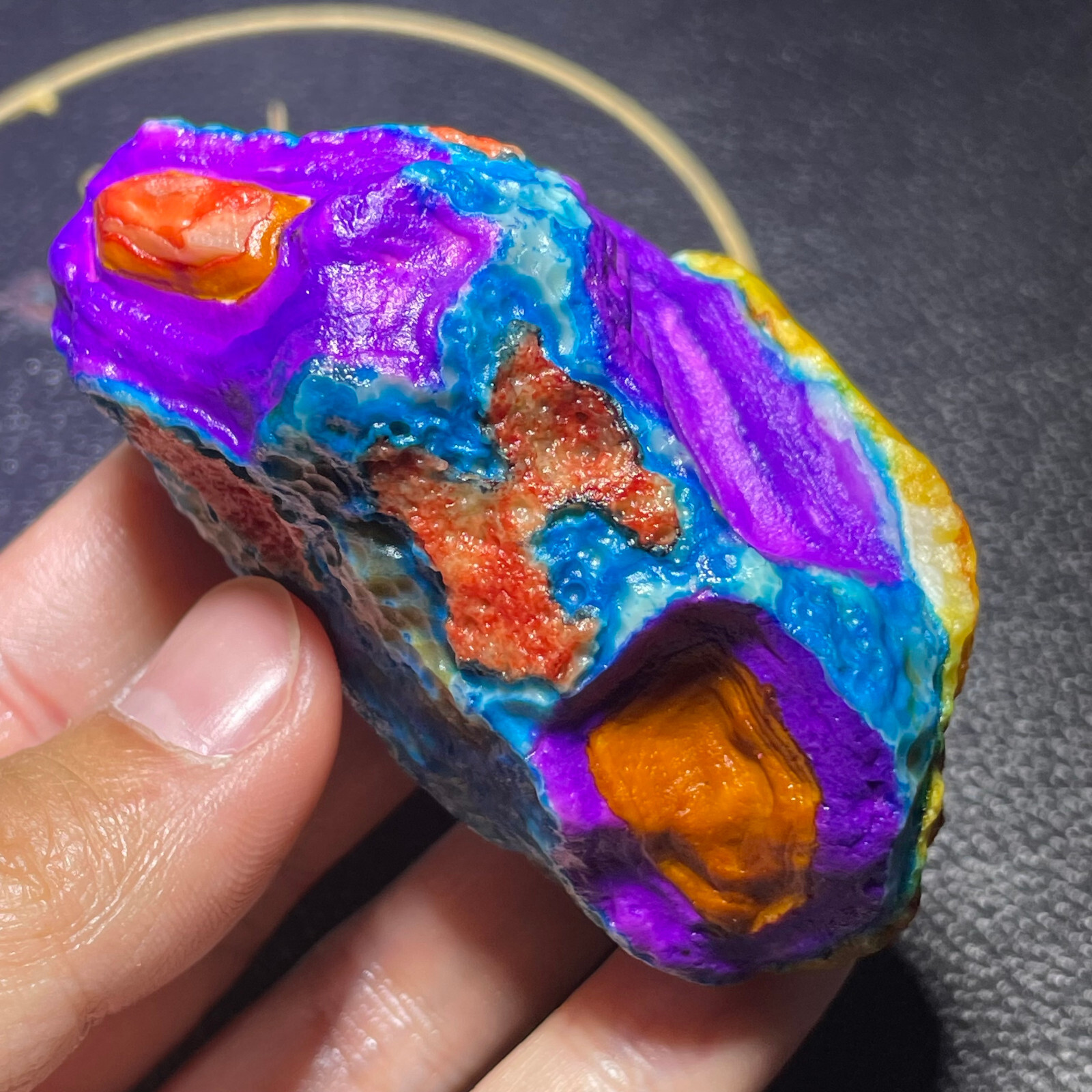 196g Rare Mongolia Gobi Agate Eyes Agate/stone Collection Specimen Healing gift