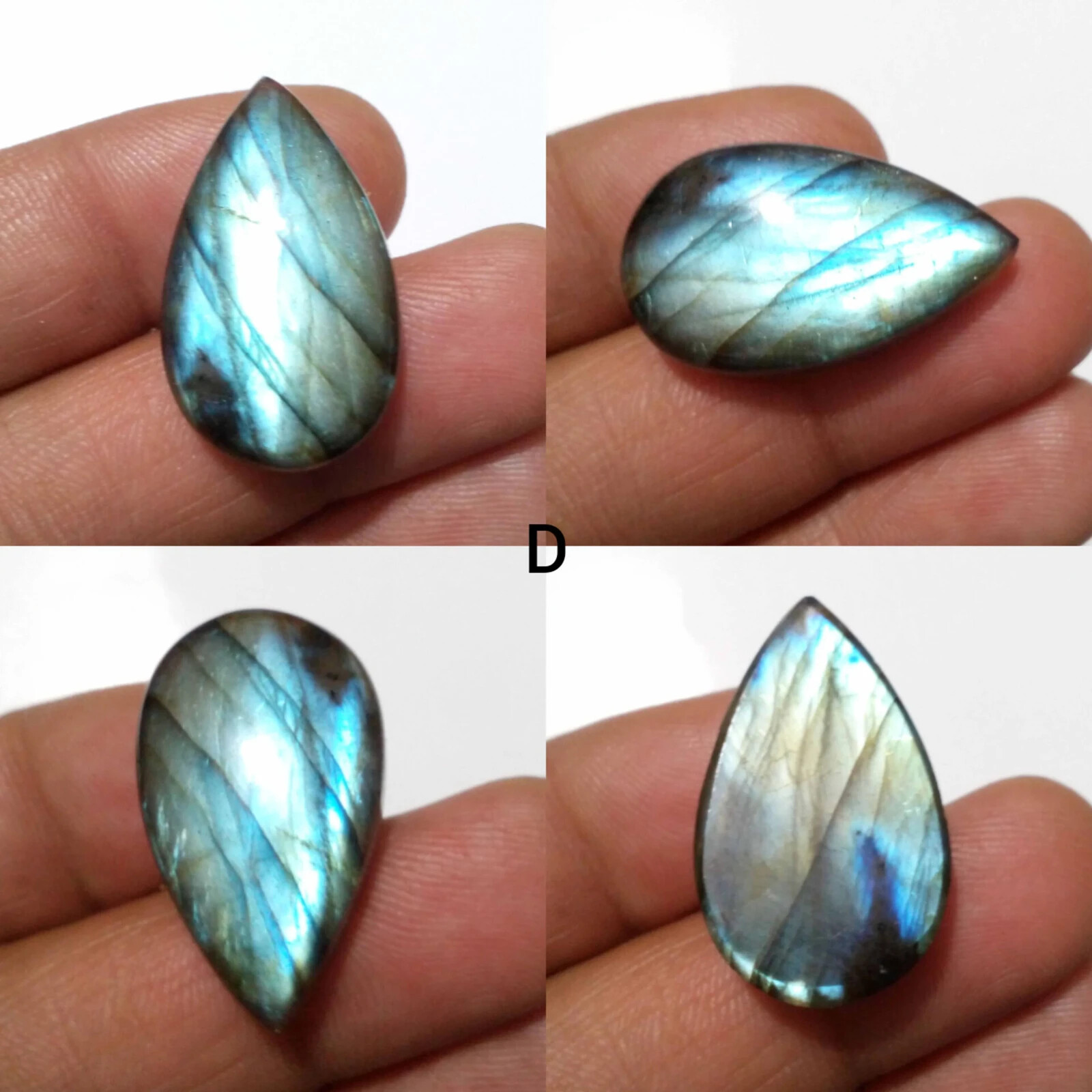 Top Quality Blue Fire Labradorite Pear Shape Loose Gemstone For Making Jewelry