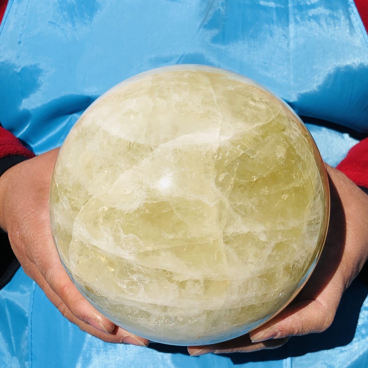 8.09LB Natural Yellow Crystal Ball Quartz Yellow Crystal Ball Healing