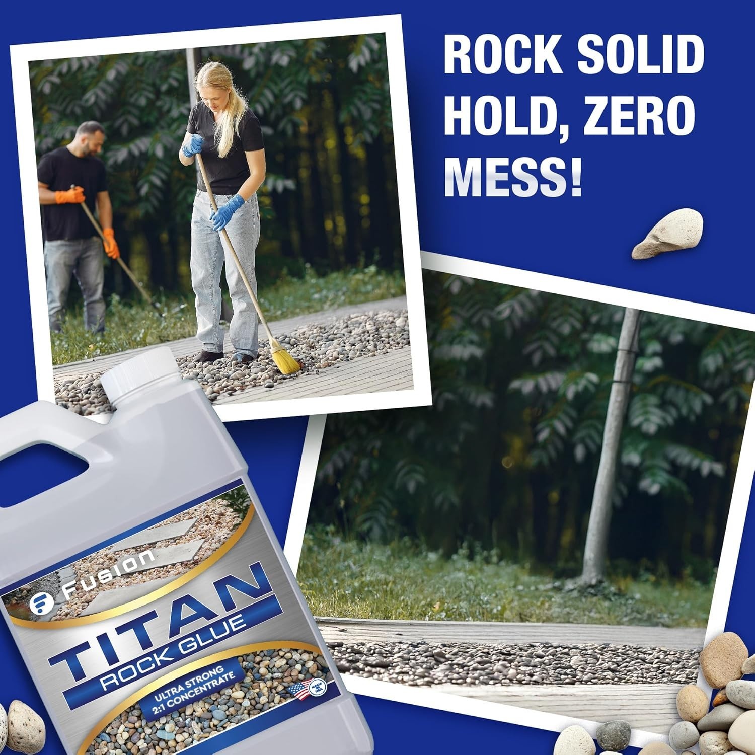 Ultimate Stone Adhesive – Titan Rock Glue 128 Fl Oz for Weather-Resistant Bonds