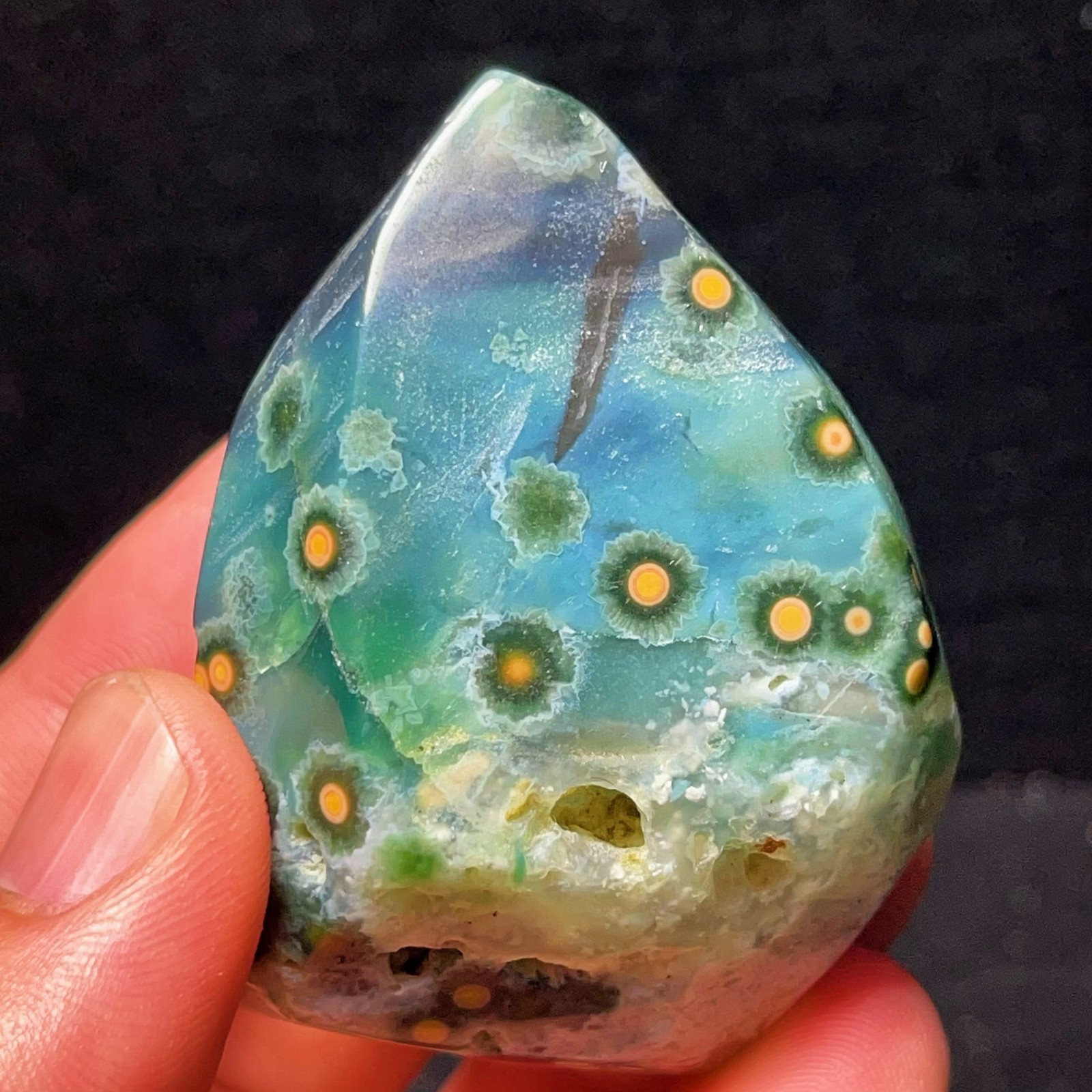 Rare 105G Natural Beautiful Ocean Jasper Healing Agate Madagascar L8341