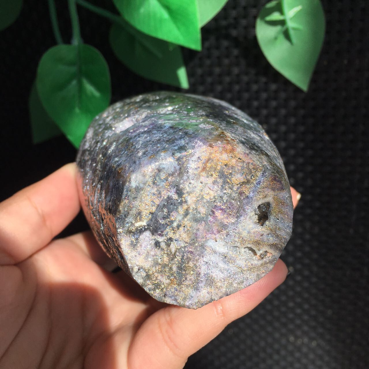 616g Titanium Angel Aura Sphalerite Geode Freeform Point Quartz Crystal Healing