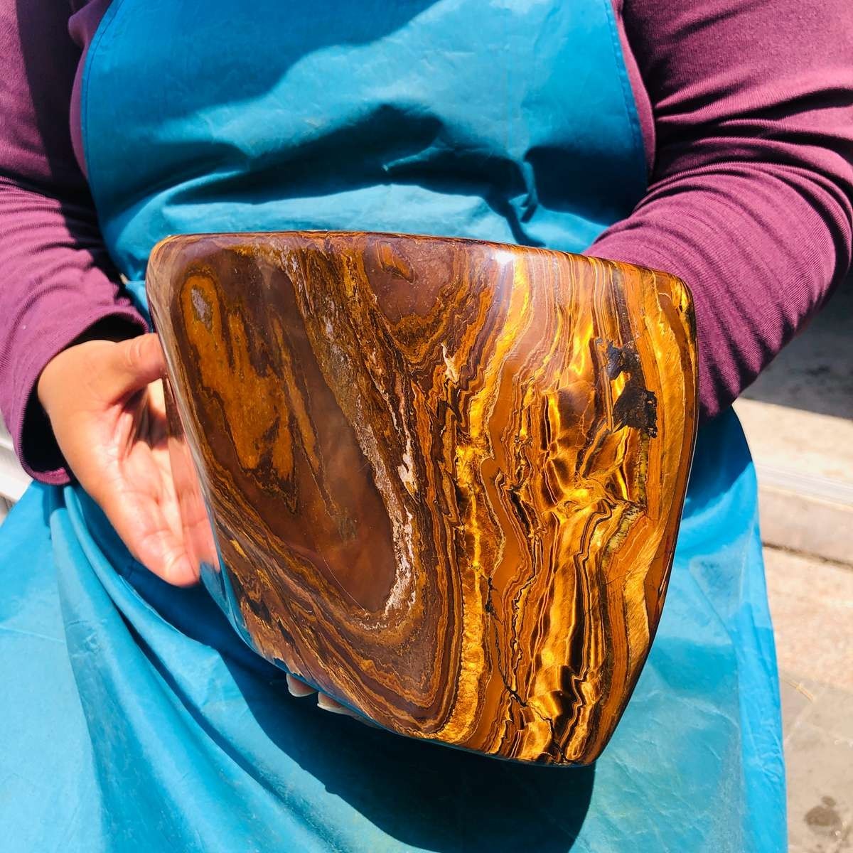 9.52 LB Natural Tiger Eye Polished Specimen Home Decor Raw Healing Stone 5350