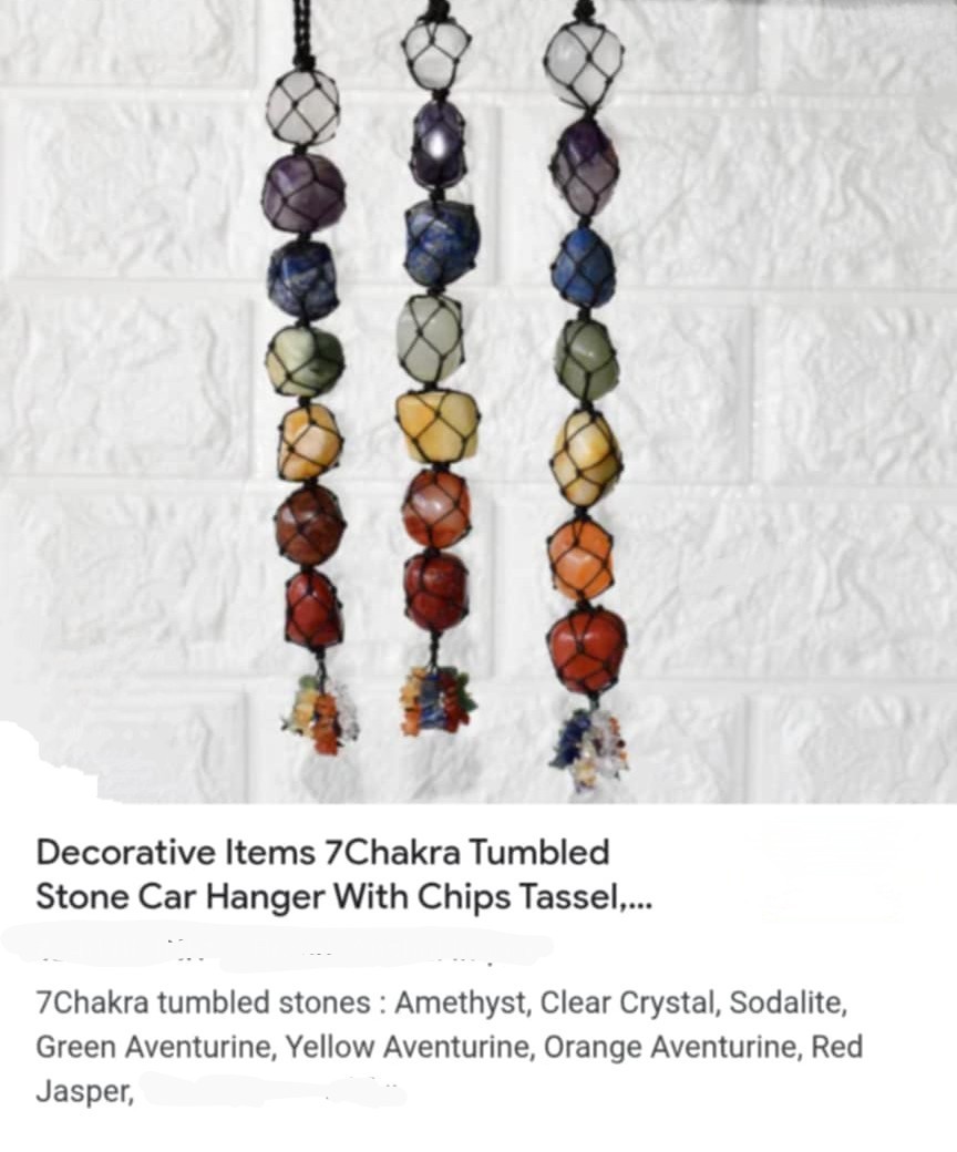 7 Chakra Natural Crystal Decorative Hanging Reiki Healing Tumbled Stone