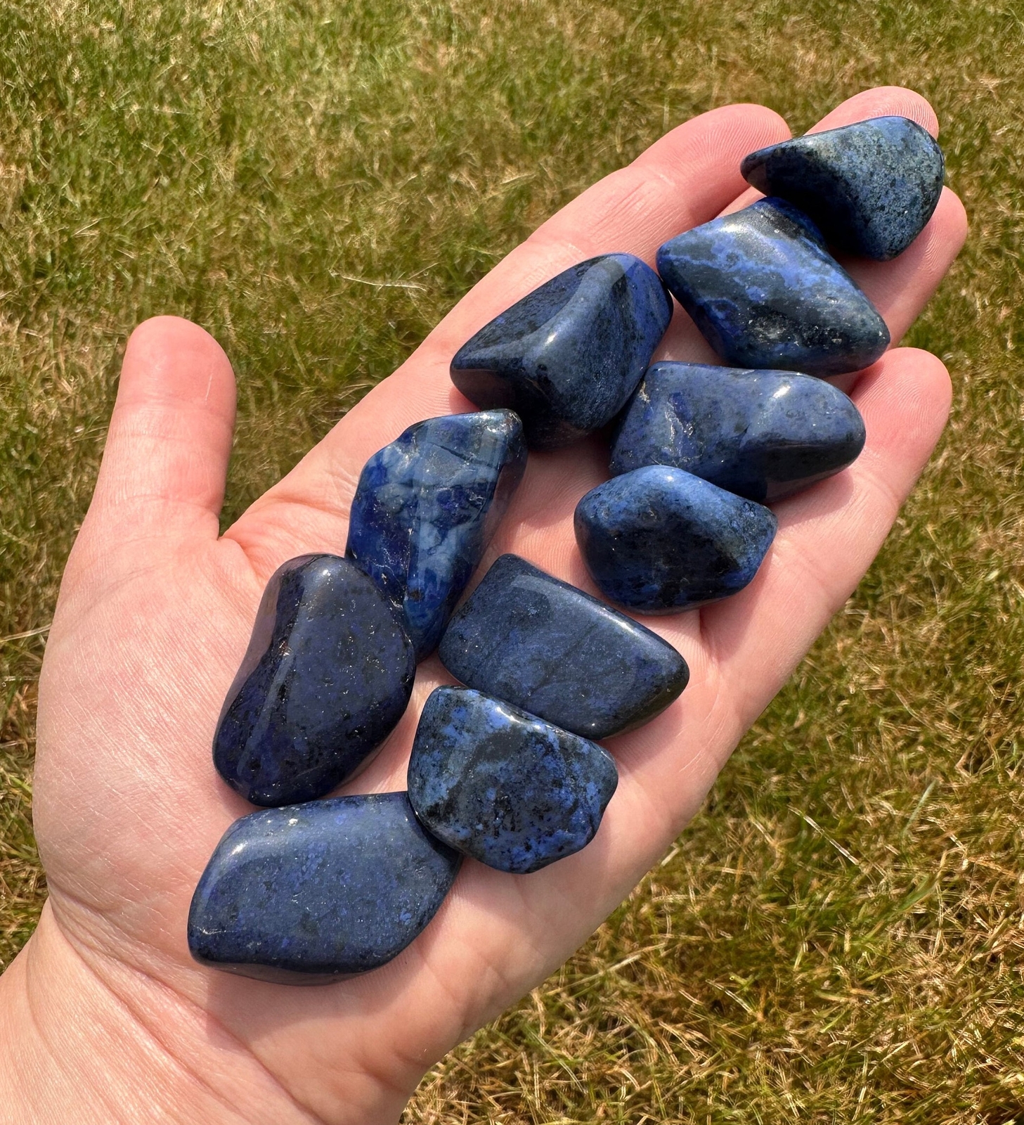 Dumortierite Tumbled Stone – Grade AA, Natural Dumortierite from Mozambique