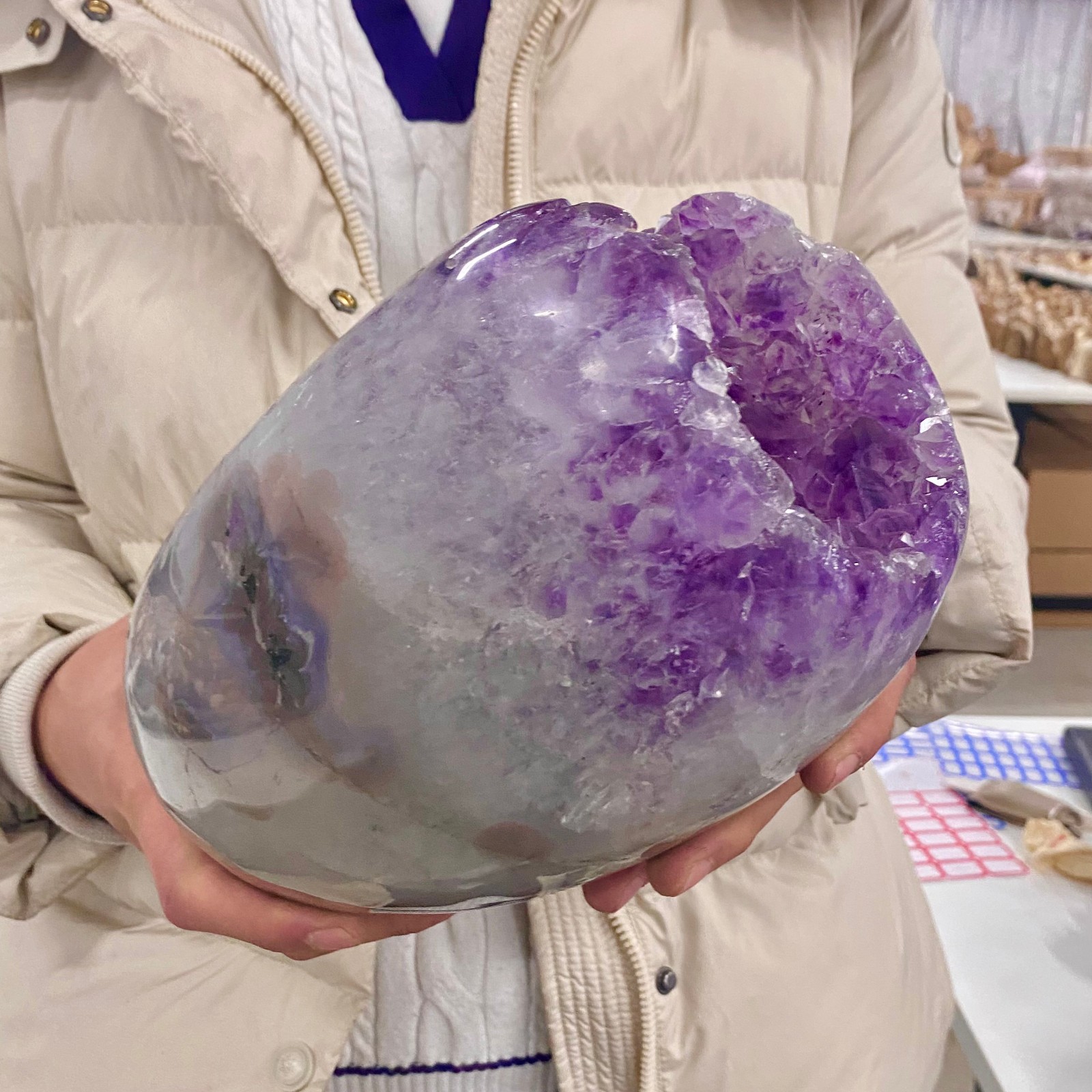 13LB Natural Amethyst geode quartz cluster crystal specimen energy healing