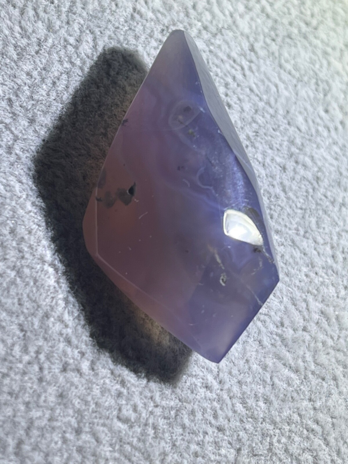 Purple chalcedony 43.55 ct Unique Handmade polished crystal. origin Indonesia
