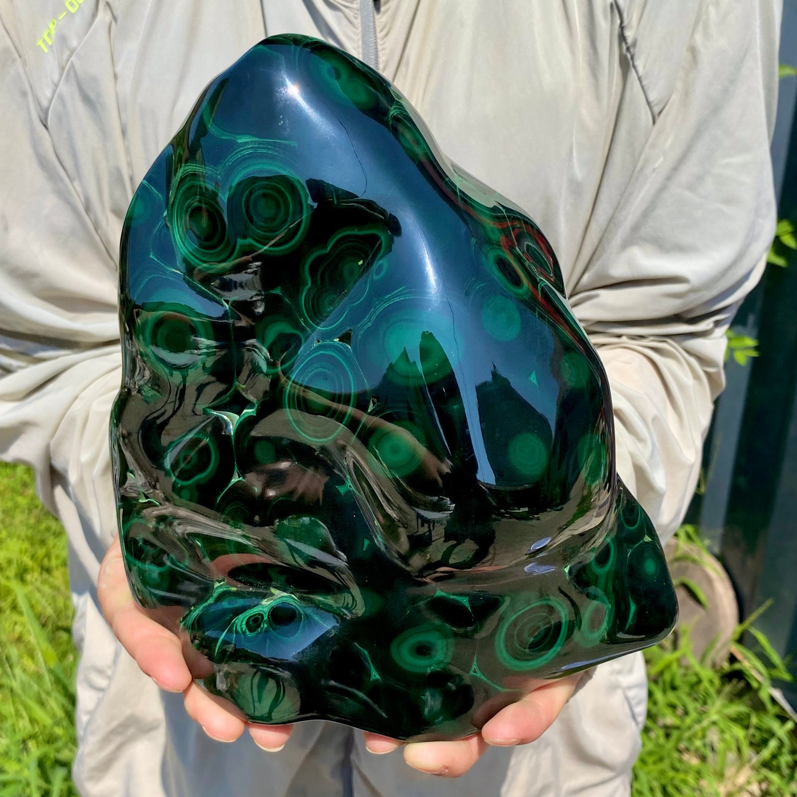 7.16LB Natural glossy Malachite transparent cluster rough mineral sample