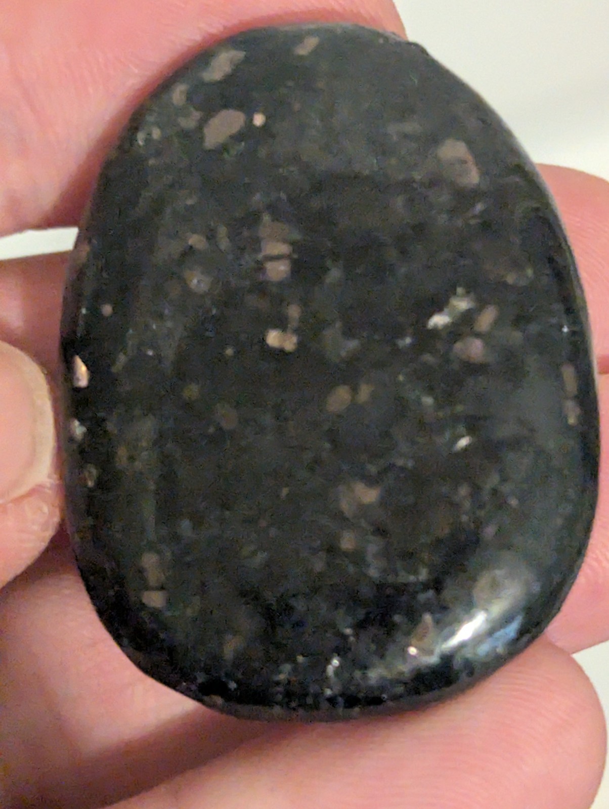 Flat Round Ovular sparkling Palm Stone