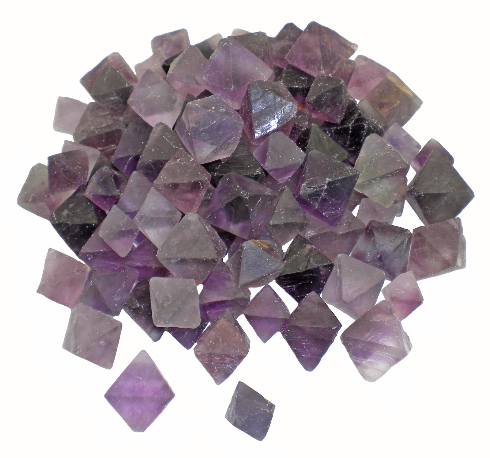 1 lb PURPLE Fluorite Octahedron Crystals – SMALL – Bulk Lot – FLUROCTPRPLSM1LB