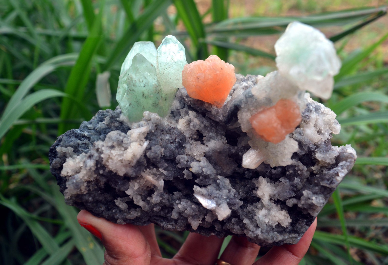 apophyllite w/ stilbite & chalcedony (Modified Item) minerals specimen m-5