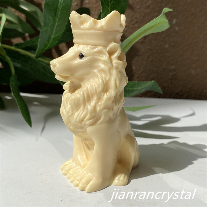3” Natural Plant Fruit Lion Hand Carved Decoration Skull Gift Reiki Healing 1pc
