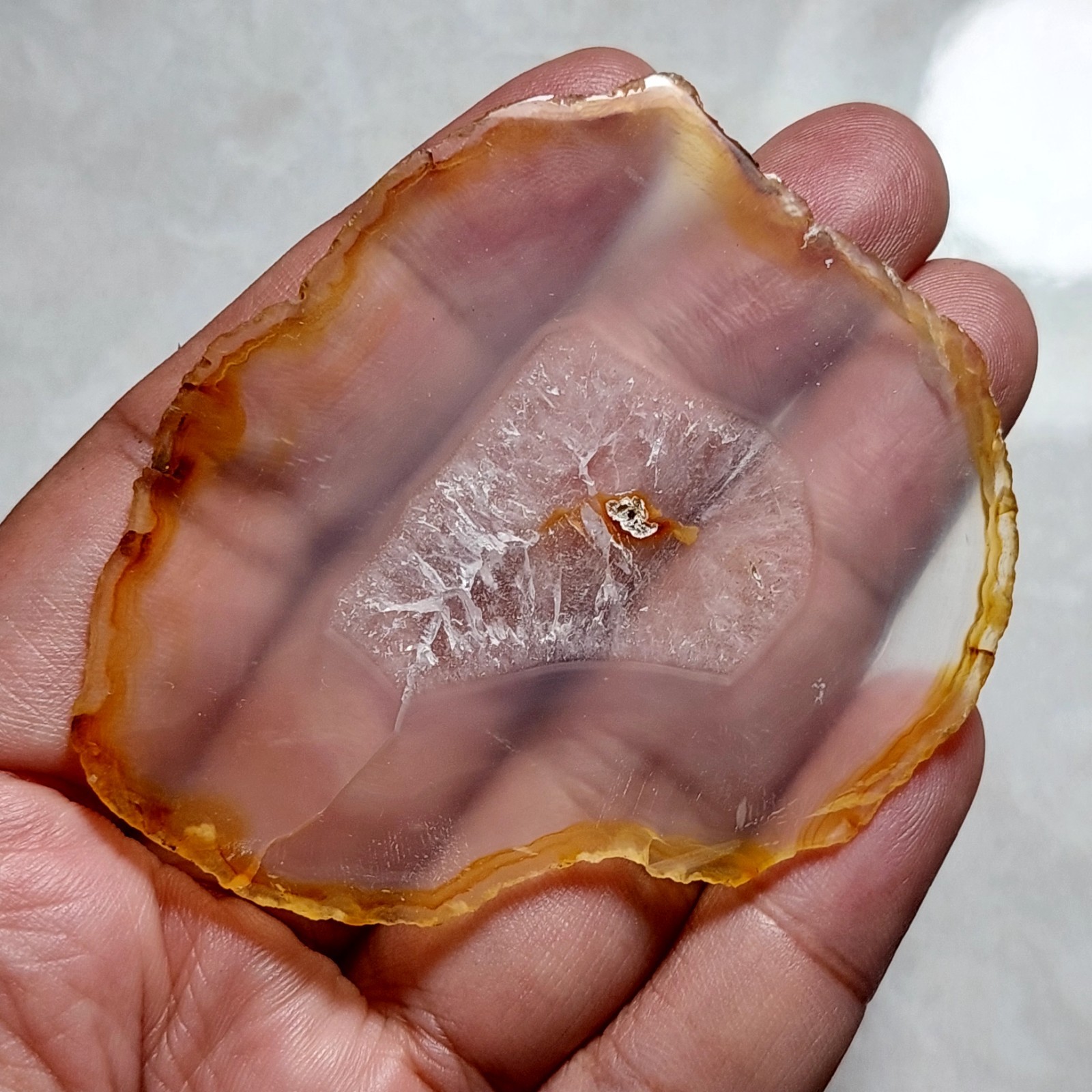 71.85 Ct Beautiful Iris Rainbow Agate Slice – Rare Collectable Iris Agate Slab