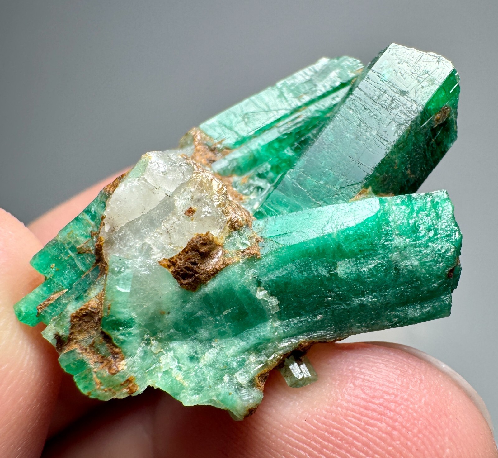 Panjshir Green Emerald Crystals Bunch With Quartz @AFG. 38 Carat