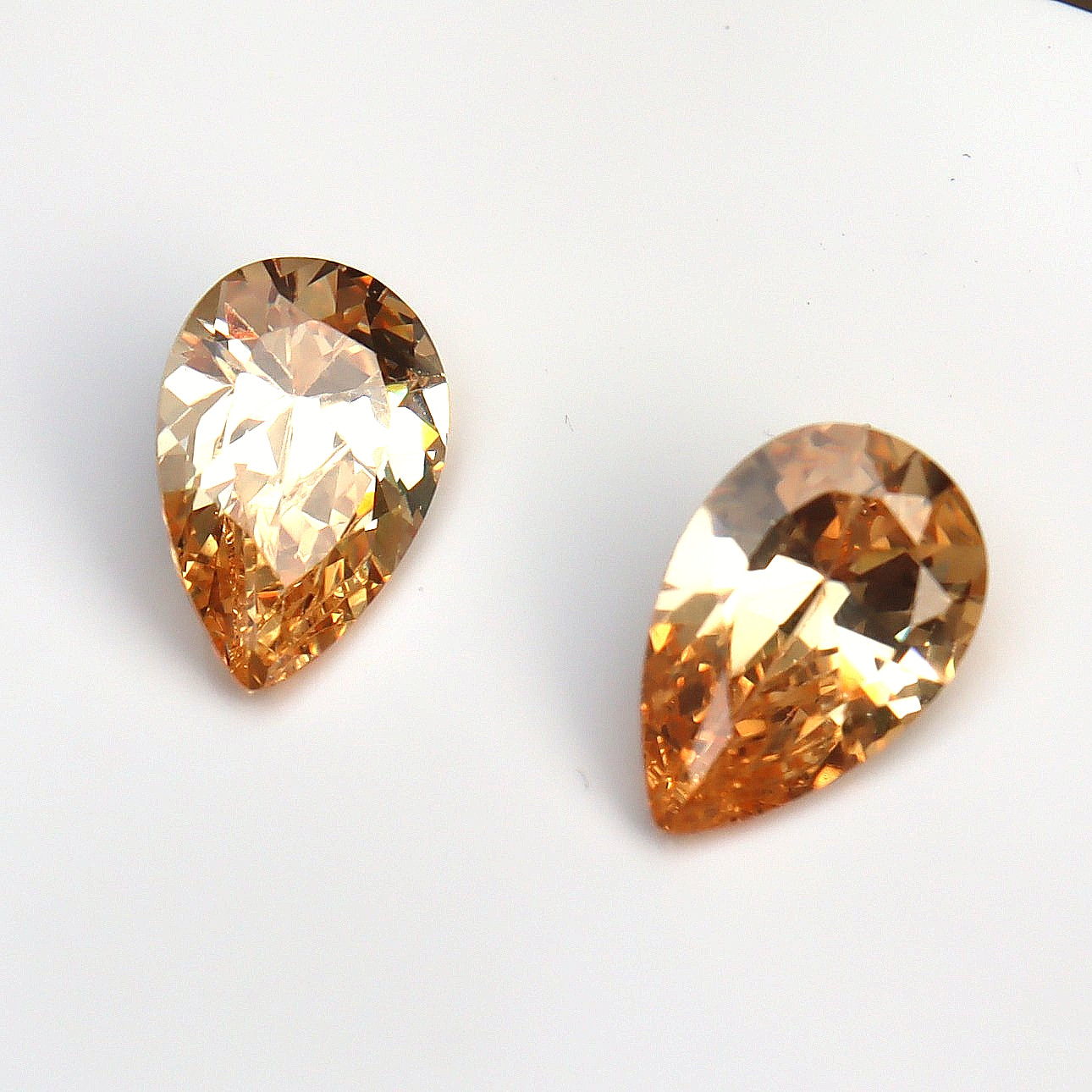 9.55 Ct CERTIFIED 2 Pcs A+ Natural Peach Color Zircon Pear Cut Loose Gemstones