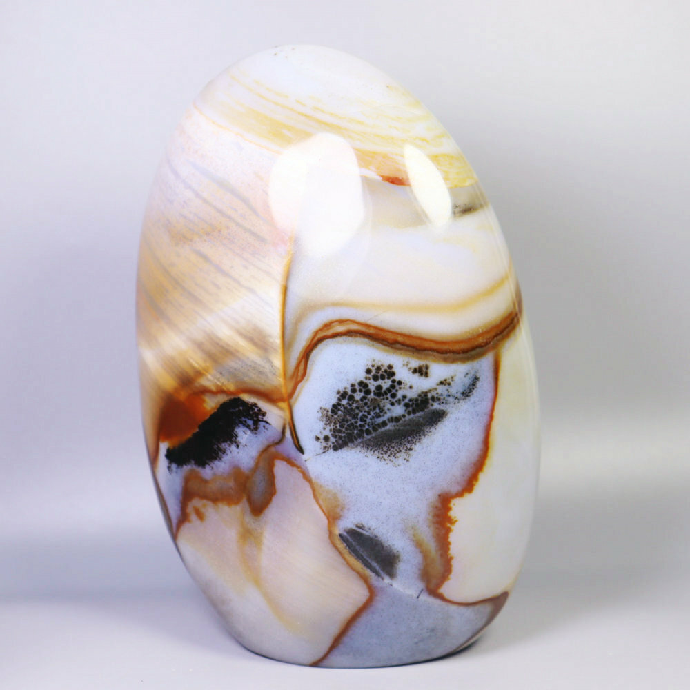 5.32lb Natural Ocean Jasper Agate Quartz Crystal Flame Reiki Statue Specimen
