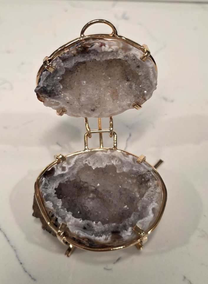 Natural Druzy Geode Crystal Jewelry Box #12