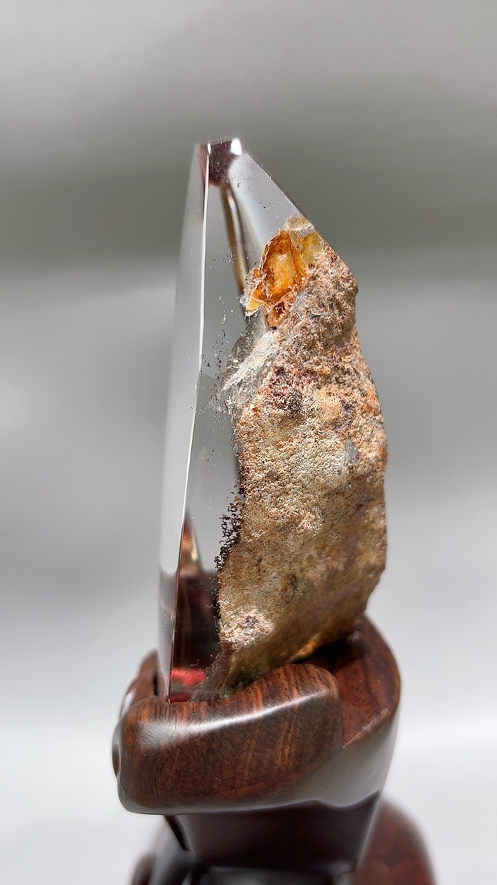 1.5LB Top Natural colorful ghost phantom Quartz Crystal Mineral specimen+base