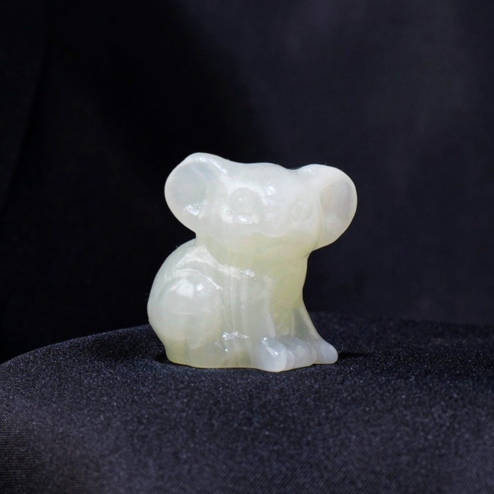 Natural Mixed Crystal Koala Statue Carving Reiki Healing stone Decor Gift random