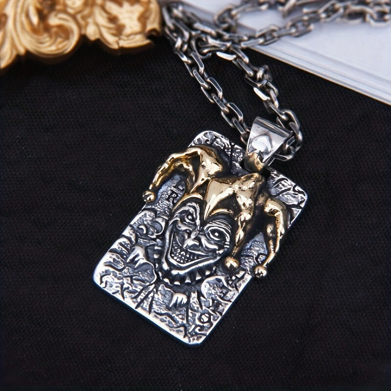 Fashion Personality Retro Pendant Clown Quadrate Men women Necklace 1PC