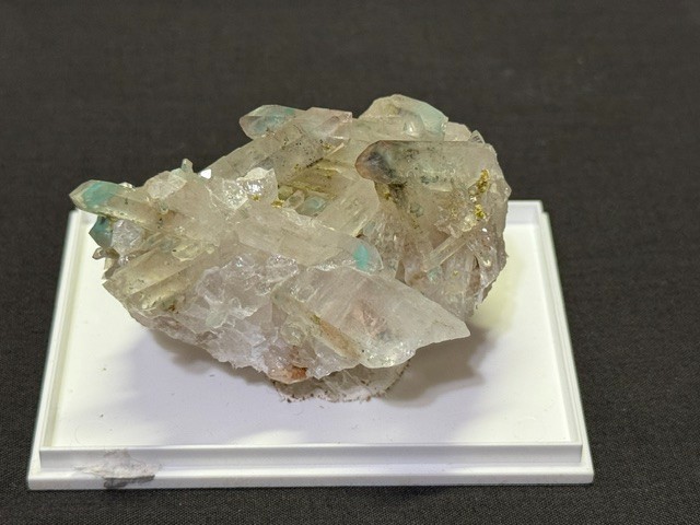 SEE VIDEO: RARE AJOITE INCLUDED QUARTZ CLUSTER, MESSINA MINE ,SOUTH AFRICA