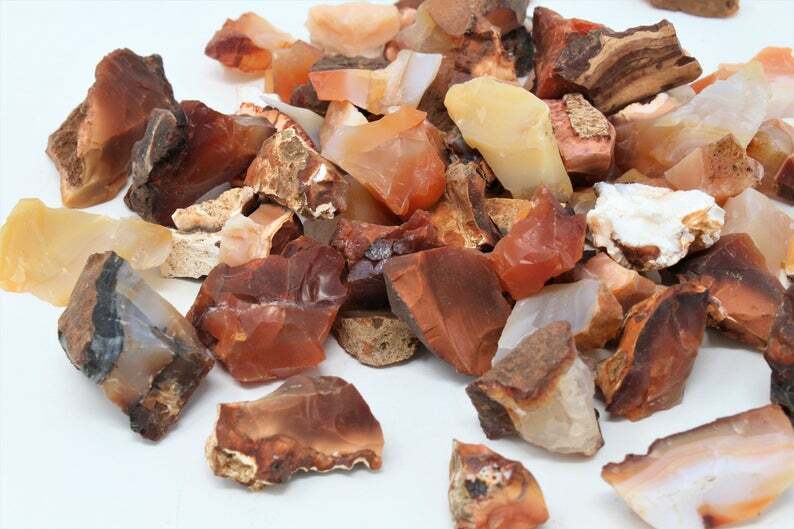 Rough Raw Carnelian Crystals Stones from Madagascar- High Grade A Quality