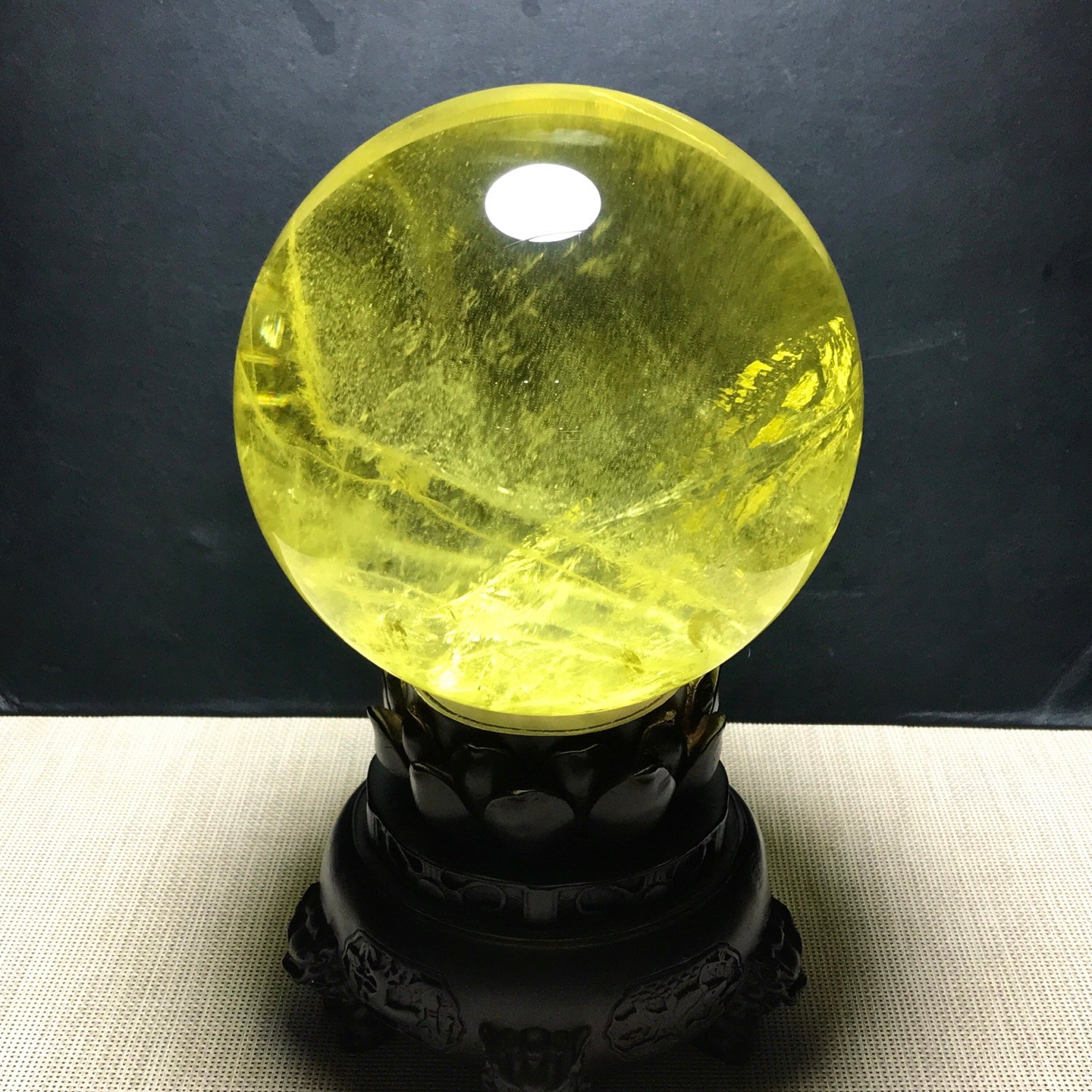 15LB Top Natura Citrine Quartz Sphere Quarzt Crystal Ball reiki Healing