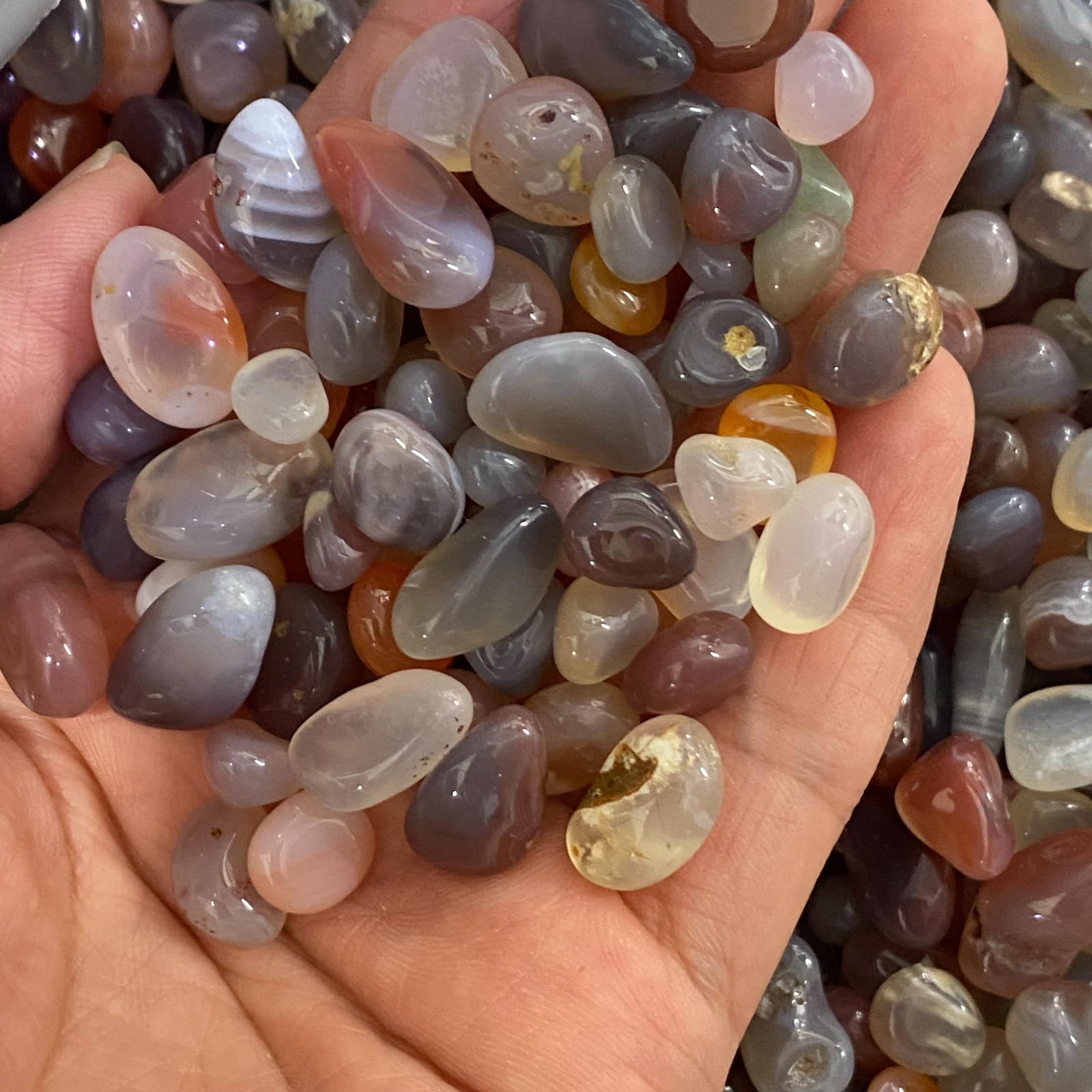 200g Tumbled Stones Assorted – Mixed Polished Agate Crystals – Crystals Blend