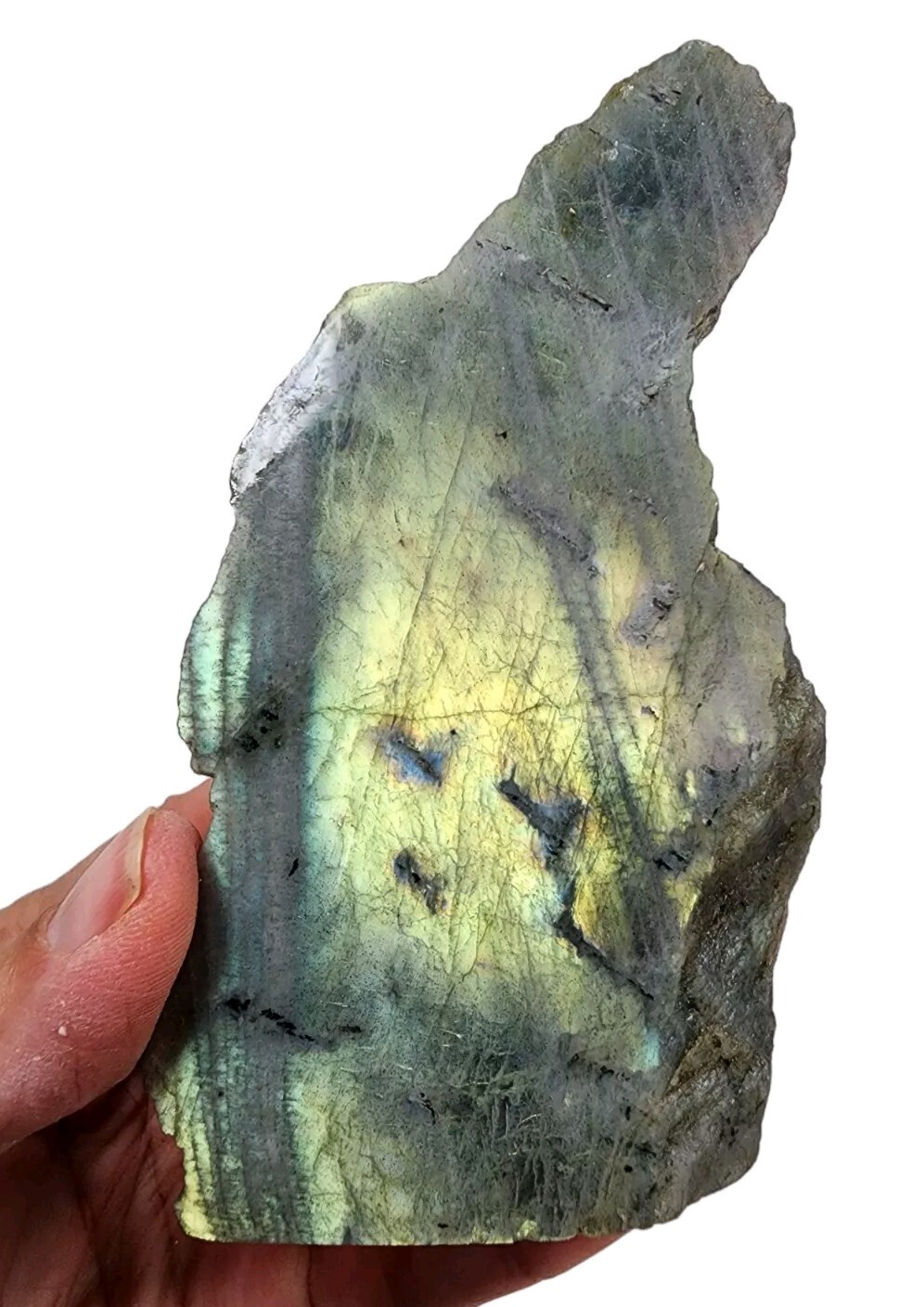 Green Labradorite Polished Face Madagascar 300.3 grams
