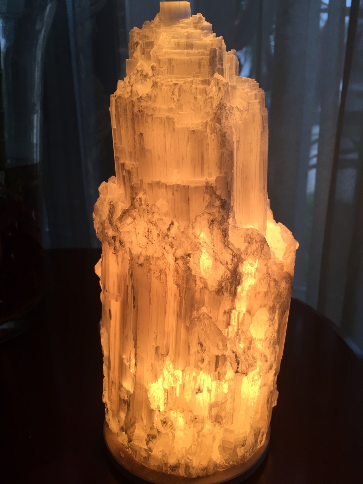White Large Selenite Lamp And Cord Crystal Lamp Gemstone Specimen Reiki Healing