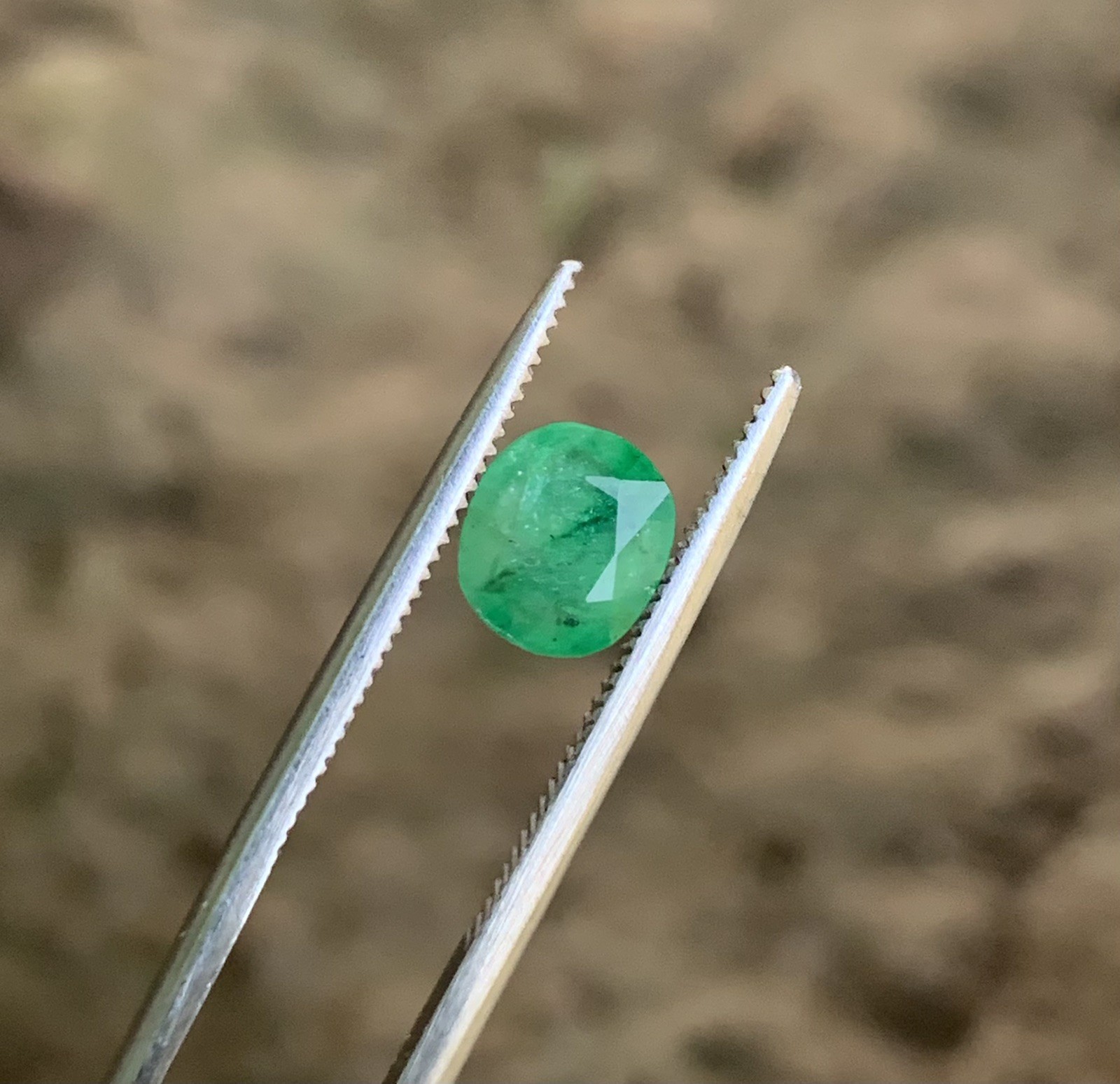 0.65 Ct Natural Oval Shape Emerald Gemstone From Pakistan.