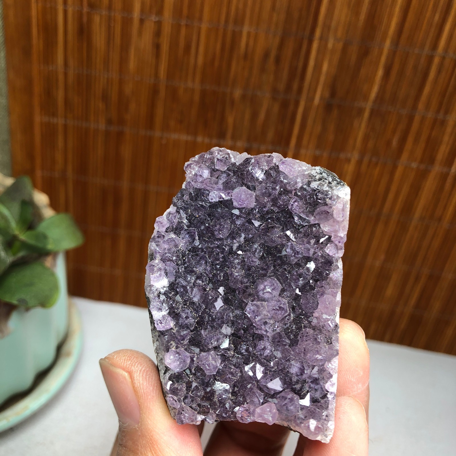 50mm NATURAL amethyst point purple Crystal Cluster Mineral Specimen 92g A1447