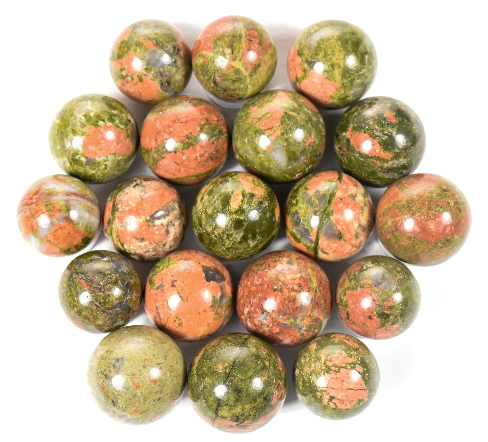 20mm Unakite Sphere Orthoclase w/ Epidote Gemstone Crystal Mineral – China (1PC)