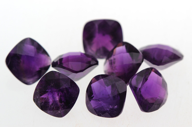 AMETHYST Purple Faceted Quartz Crystal Gemstone Cushion AUTHENTIC Gem A++ Grade