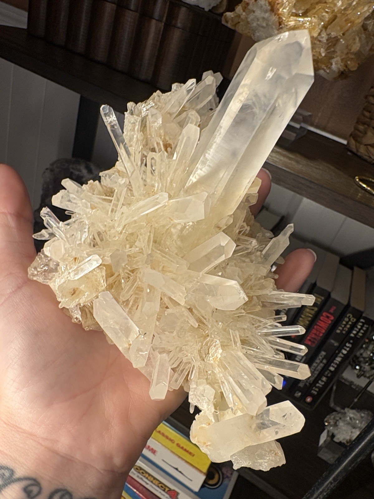 Golden Lemuriam Quartz Cluster Approx 6in x 4in