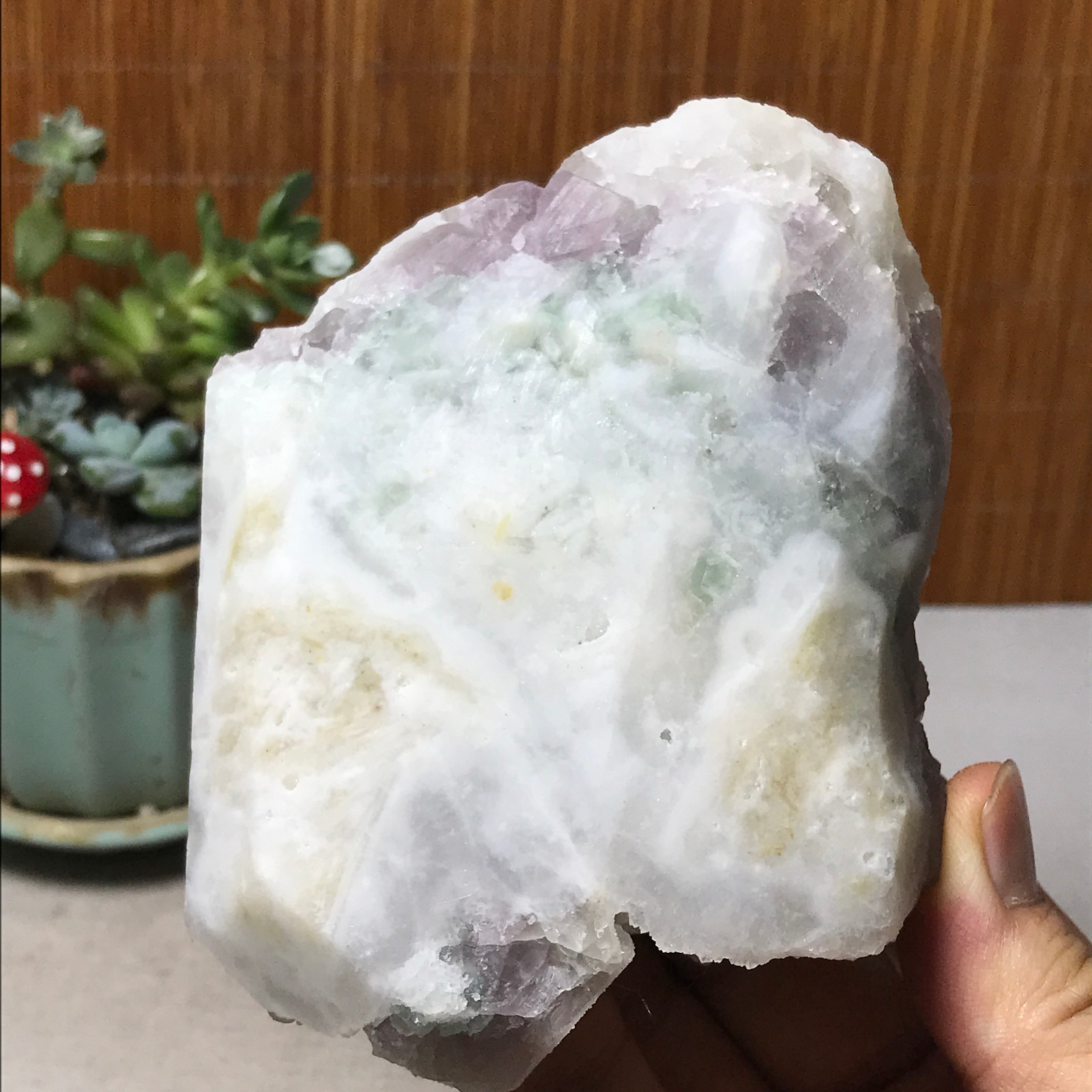 115-85-36mm Natural Light purple calcite fluorite Mineral Specimen 439g A6068