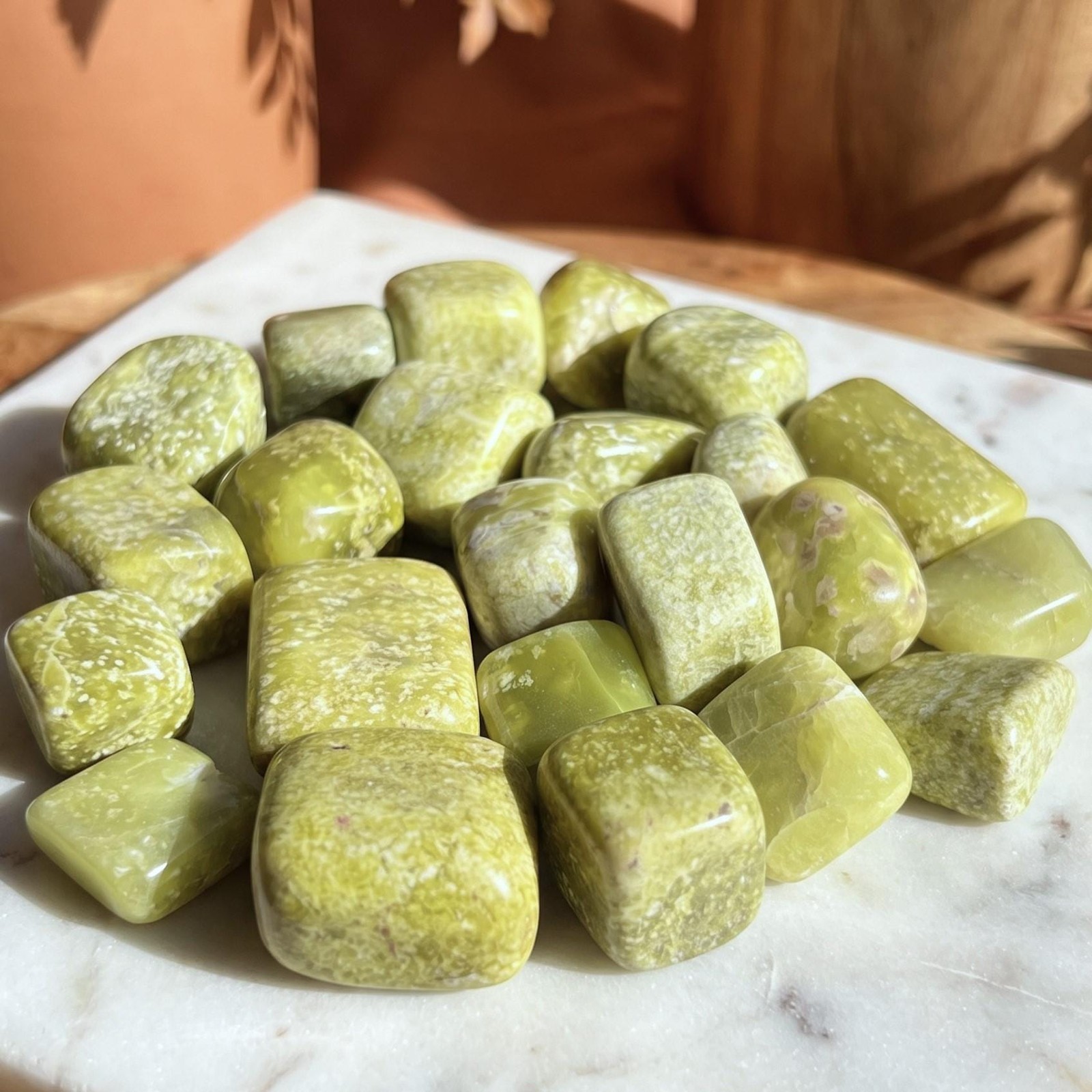 Green Serpentine Tumbled Stones (By The Piece or Pound) Natural Genuine Mineral