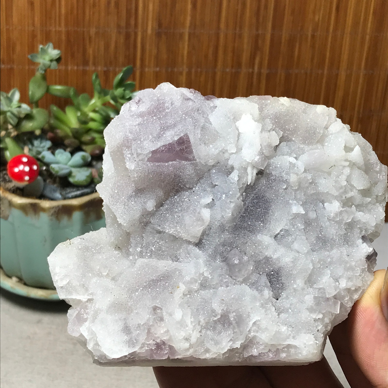 115-85-36mm Natural Light purple calcite fluorite Mineral Specimen 439g A6068
